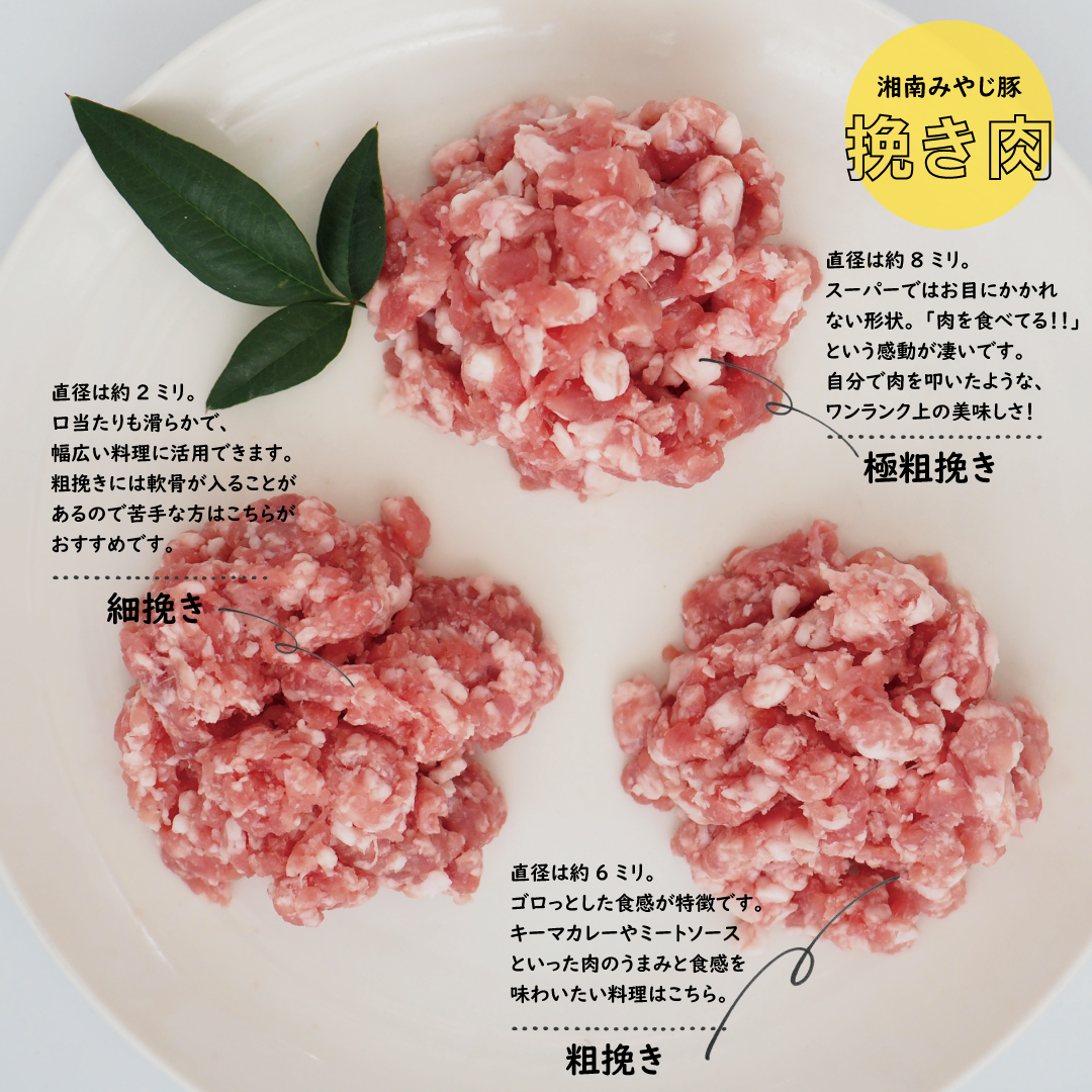 挽き肉細挽き・粗挽き・極粗挽き比較